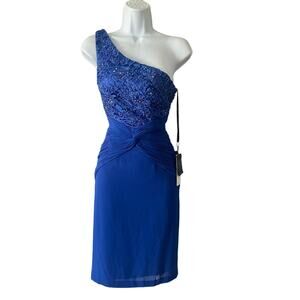 New Sue Wong Beaded‎ One Shoulder Dress